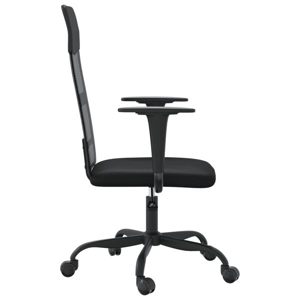 vidaXL Office Chair Height Adjustable Black Mesh Fabric and Faux Leather