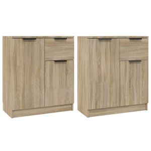 vidaXL Sideboards 2 pcs Sonoma Oak 60x30x70 cm Engineered Wood