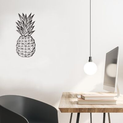 Homemania Wall Decoration Pineapple 22x55 cm Steel Black