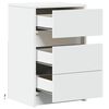 vidaXL Bedside Cabinet with LED Lights White Engineered Wood
