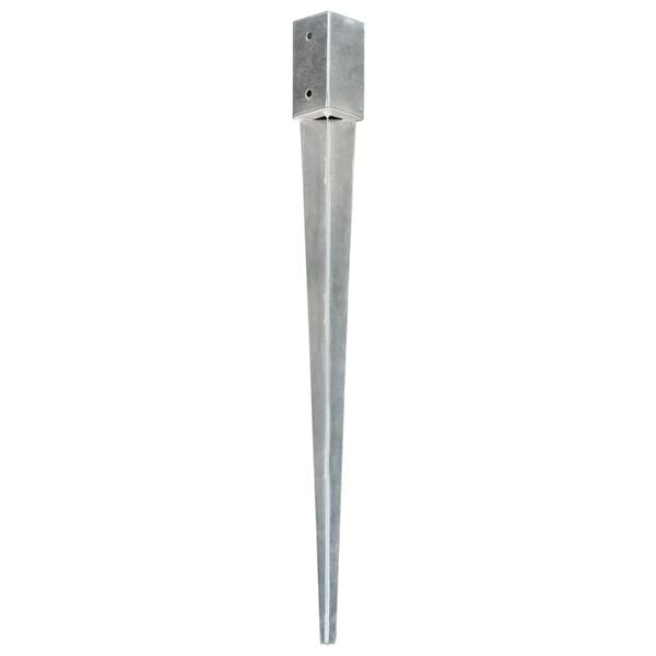 vidaXL Ground Spikes 12 pcs Silver 7x7x90 cm Galvanised Steel