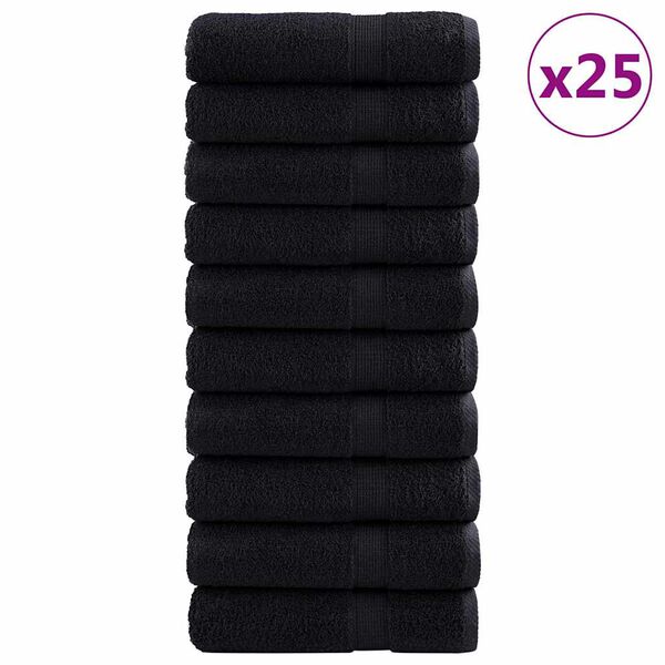 vidaXL Guest Towel SOLUND 25 pcs Black 100 x 150 cm Cotton