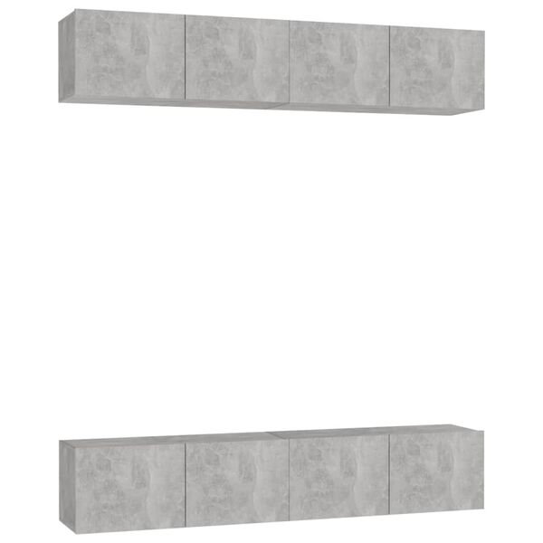 vidaXL TV Cabinets 4 pcs Concrete Grey 80x30x30 cm Engineered Wood