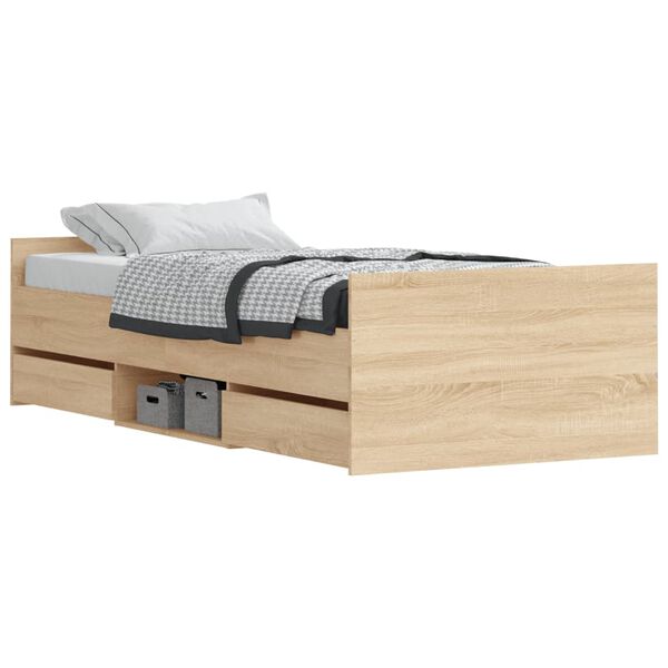 vidaXL Bed Frame without Mattress Sonoma Oak 90x200 cm