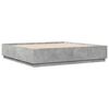vidaXL Bed Frame with LED without Mattress Concrete Grey 180x200 cm Super King