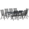 vidaXL Garden Dining Set 9 pcs Steel