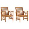 vidaXL Garden Chairs 2 pcs Solid Acacia Wood