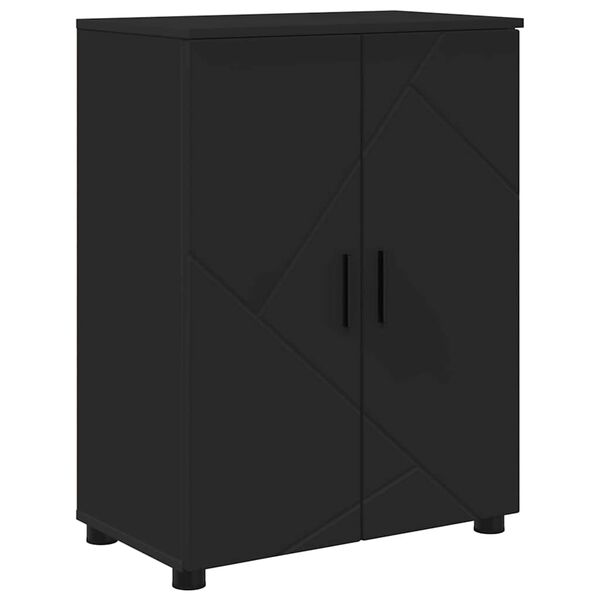 vidaXL Bathroom Cabinet Black 60 x 35 x 80 cm Engineered wood & Metal