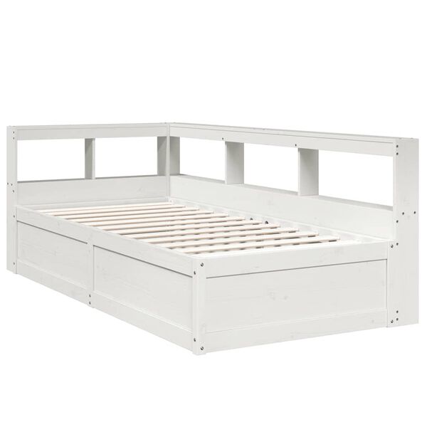 vidaXL Bookcase Bed without Mattress White 90x190cm Solid Wood Pine