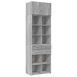 vidaXL Storage Cabinet Grey Sonoma 70x42,5x225 cm Engineered Wood