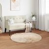 vidaXL Faux Sheepskin Rug Tafalla Beige &Oslash; 120 cm Polyester