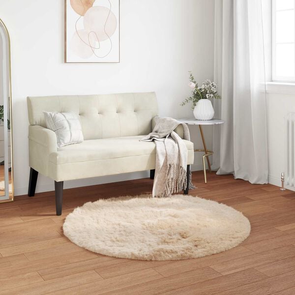 vidaXL Faux Sheepskin Rug Tafalla Beige &Oslash; 120 cm Polyester