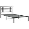 vidaXL Metal Bed Frame without Mattress with Headboard Black 100x190cm