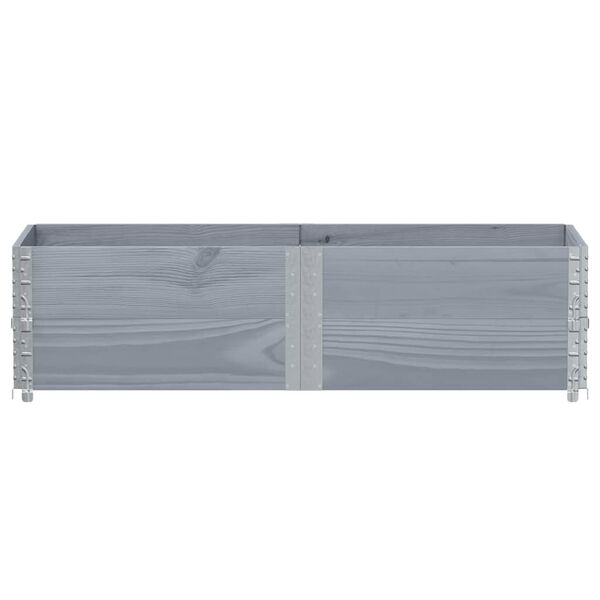 vidaXL Pallet Collars 2 pcs Grey 150x50 cm Solid Wood Pine