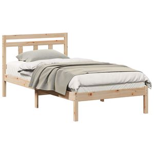 vidaXL Bed Frame Brown 80 x 200 cm Solid Pine Wood