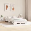 vidaXL Bed Frame White 135 x 190 cm Solid Pine Wood