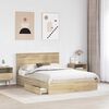 vidaXL Storage Bed with Drawer Sonoma Oak 140 x 190 cm Engineered Wood