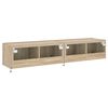 vidaXL TV Wall Cabinets with LED Lights 2 pcs Sonoma Oak 80x35x31 cm