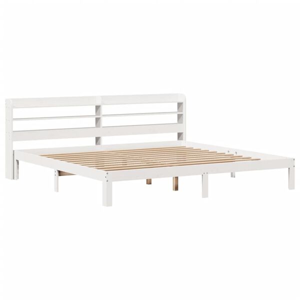 vidaXL Bed Frame with Headboard without Mattress White 200x200 cm