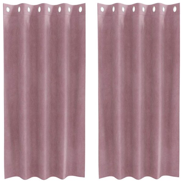 vidaXL Blackout Curtains 2 pcs Dark Pink 140 x 175 cm Velvet