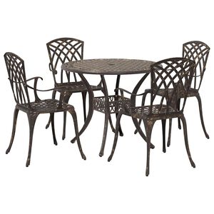 vidaXL Garden Dining Set 5 pcs Bronze Aluminium