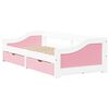 vidaXL Day Bed with 2 Drawers without Mattress IRUN White&Pink 90x200 cm