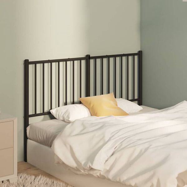 vidaXL Metal Replace Headboard Black 120 cm