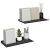 vidaXL Wall Shelf with Shelf 2 pcs Black 40 x 17.5 x 2.5 cm
