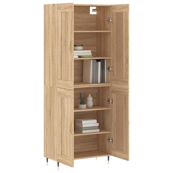 vidaXL Highboard Sonoma Oak 69.5x34x180 cm Engineered Wood