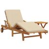vidaXL Sun Lounger 2 pcs Beige Solid Acacia Wood