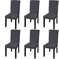 vidaXL Straight Stretchable Chair Cover 6 pcs Anthracite