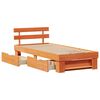 vidaXL Bed Frame with Headboard Wax Brown 80 x 200 cm Solid Pine Wood