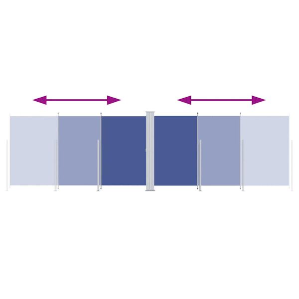 vidaXL Retractable Side Awning Blue 180x600 cm