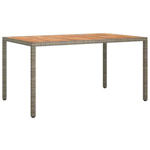 vidaXL Garden Table Grey 150 x 90 x 75 cm Poly Rattan
