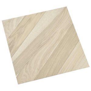 vidaXL Self-adhesive Flooring Planks Beige Striped 30.5 x 30.5 cm