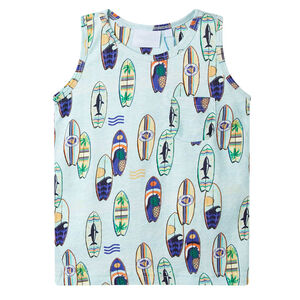 vidaXL Kids' Tank Top Soft Blue Melange 104