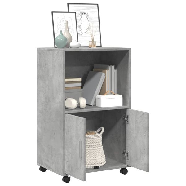 vidaXL Rolling&nbsp;Cabinet Concrete Grey 55x40x91 cm Engineered Wood