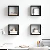 vidaXL Wall Cube Shelves 4 pcs Black 22x15x22 cm