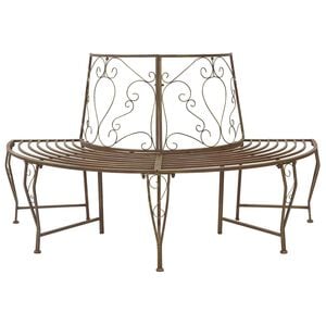 vidaXL Tree Bench 4-Seater 160 x 80 x 89 cm Steel Antique Brown