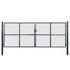vidaXL Mesh Garden Gate Galvanised Steel 400x150 cm Grey