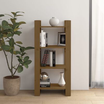 vidaXL Book Cabinet/Room Divider Honey Brown 60x35x125 cm Solid Wood
