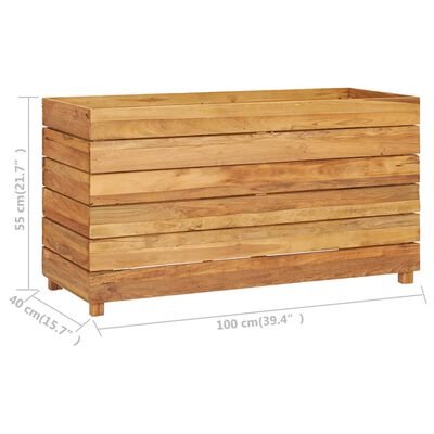vidaXL Raised Bed 100x40x55 cm Recycled Teak Wood and Steel