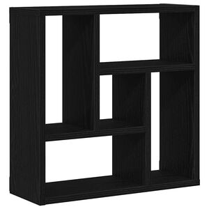 vidaXL Wall Shelf Black Oak 45x16x45 cm Engineered Wood