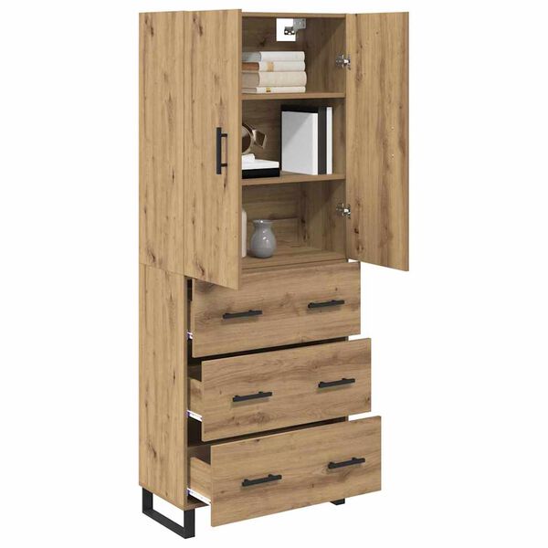 vidaXL Highboard with Drawer 2 pcs Artisan Oak 69.5 x 34 x 180 cm