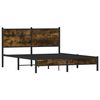 vidaXL Metal Bed Frame without Mattress Smoked Oak 140x200 cm
