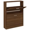 vidaXL Shoe Cabinet Brown Oak 59x17x81 cm Engineered Wood