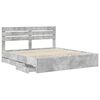 vidaXL Bed Frame with Drawer Concrete Grey 200 x 200 cm Engineer Wood