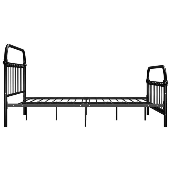 vidaXL Bed Frame without Mattress with Headboard Black 140x200 cm Metal