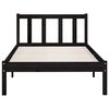 vidaXL Bed Frame without Mattress Black Solid Wood Small Single