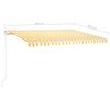 vidaXL Manual Retractable Awning with LED 400x300 cm Yellow and White